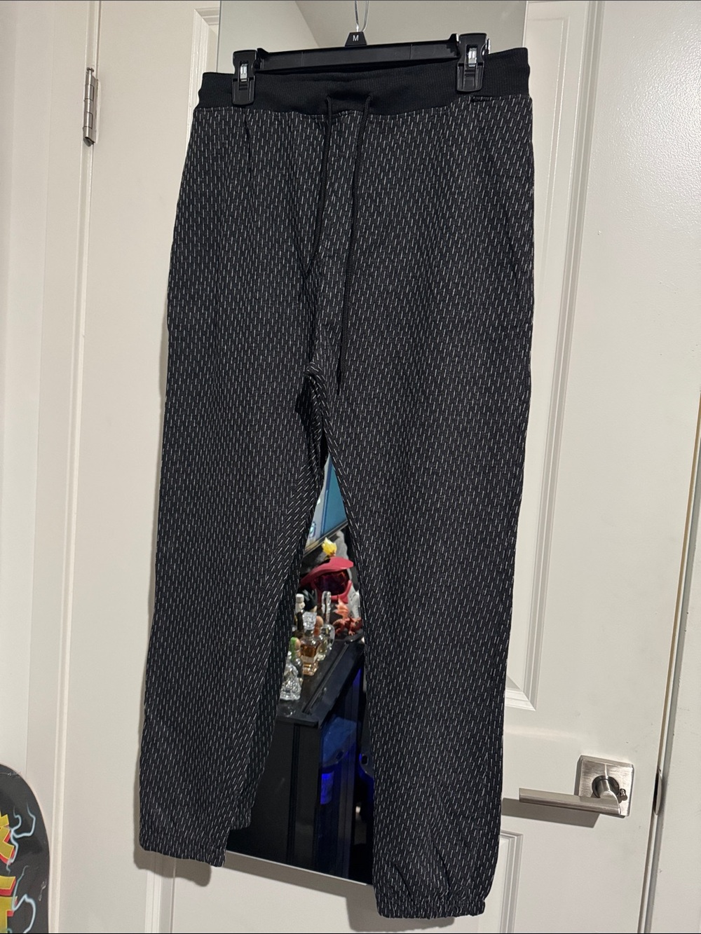 Men's Charcoal Patterned Drawstring Sleepwear